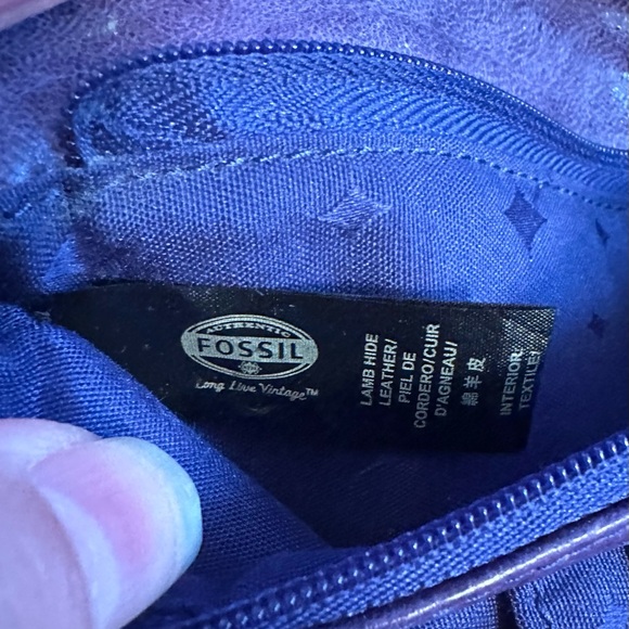 Sold Long Live Vintage Fossil Wallet Blue Lambskin - Picture 9 of 9